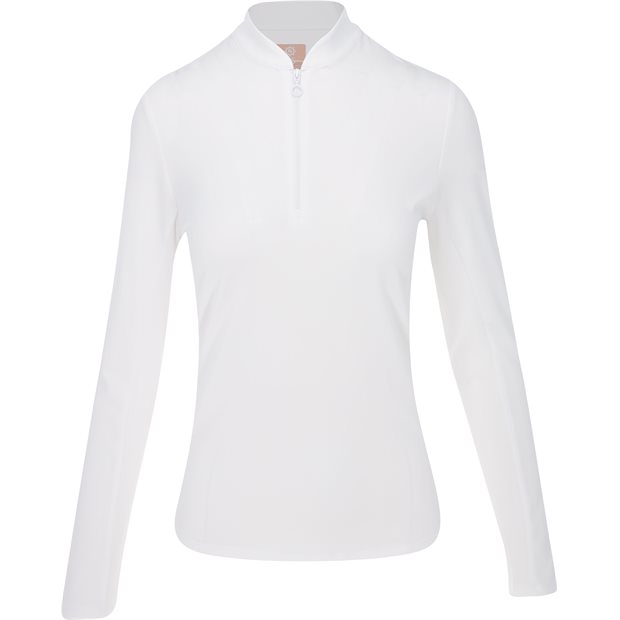 Ben Hogan L/S 1/4 Zip Sun Ladies T-Shirt - Bright White - Size: XL