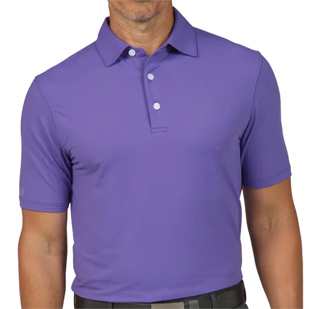 IBKUL Modern Sleeve Polo Shirt - Solid Plum - Size: L