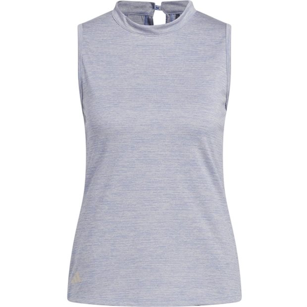 Adidas Essentials Heathered Mock-Neck Ladies T-Shirt - Blue Fusion - Size: XL