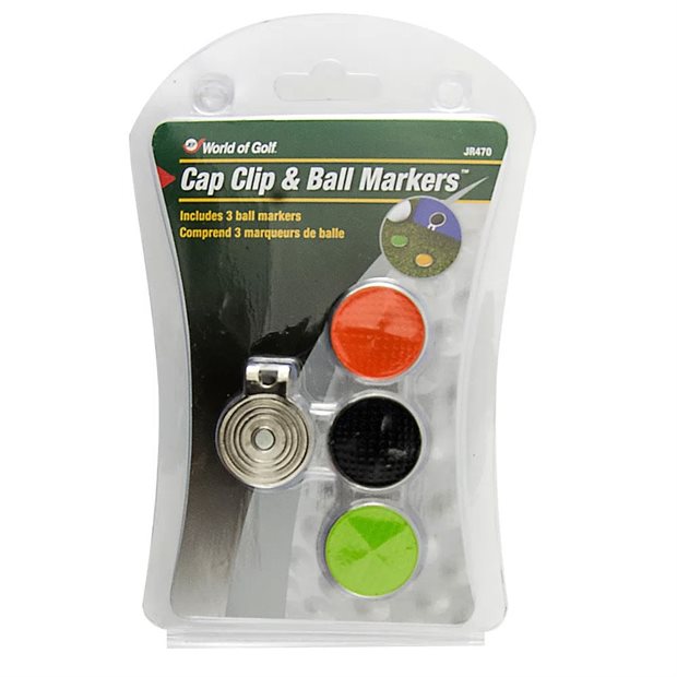 Accelerated Golf Cap Clip with 3 Magnetic Ball Markers - Multi