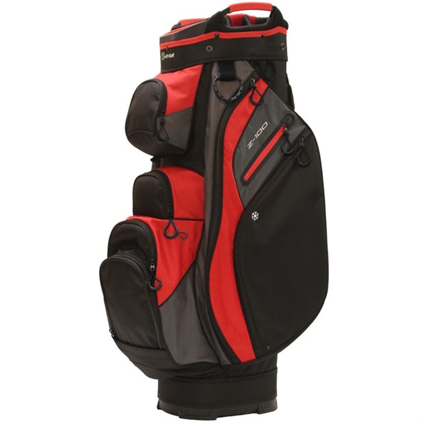 Accelerated Golf Z-100 Cart Bag - Black Charcoal Red