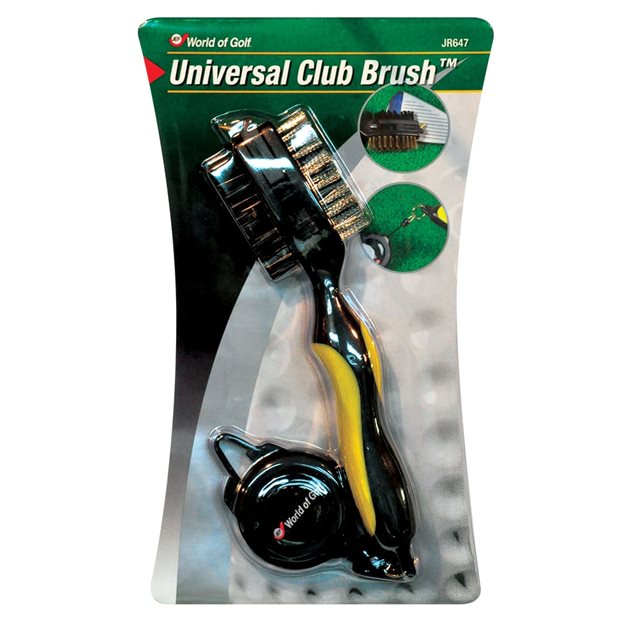 Accelerated Golf Universal Club Brush W/Retractable Cord - White
