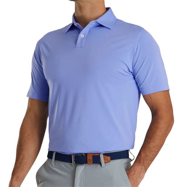 FootJoy Athletic Fit Solid Lisle Self Collar Previous Season Apparel Style Polo Shirt - Blue Violet - Size: L