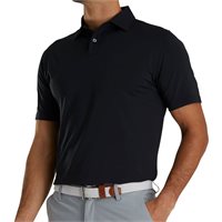 View FootJoy Athletic Fit Solid Lisle Self Collar Previous Season Apparel Style Shirt Black