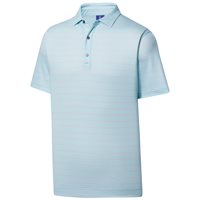 View FootJoy Athletic Fit Open Stripe Jersey Self Collar Previous Season Apparel Style Shirt Seafoam/Pale Purple