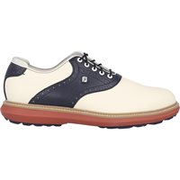 View FootJoy Traditions Previous Season Shoe Style Spikeless Cream/Navy/Red
