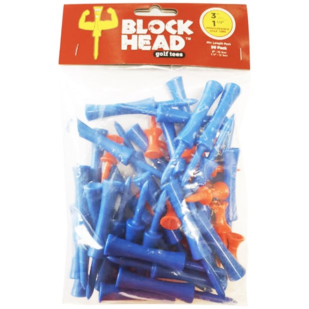Accelerated Golf Block Head Tees Golf Tees - Red/Blue