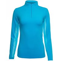 View IBKUL Solid 1/4 Zip Mock Neck Outerwear Turquoise