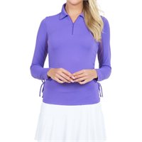 View IBKUL Adjustable Length Long Sleeve Zip Shirt Plum