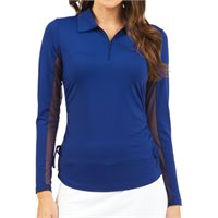 View IBKUL Adjustable Length Long Sleeve Zip Shirt Navy