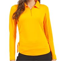 View IBKUL Adjustable Length Long Sleeve Zip Shirt Orange Peel
