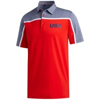 View Adidas USA Shirt Red/Dark Blue Melange