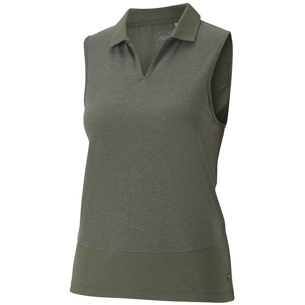 Puma Breeze Sleeveless Ladies Polo Shirt - Thyme - Size: XS