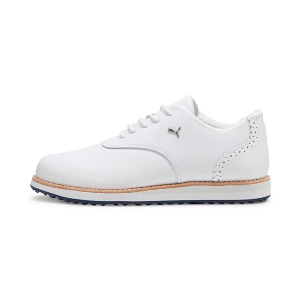Puma Used Puma Avant Ladies Spikeless Golf Shoes - White/Deep Navy/Sand Dune - Size: 9.5 M