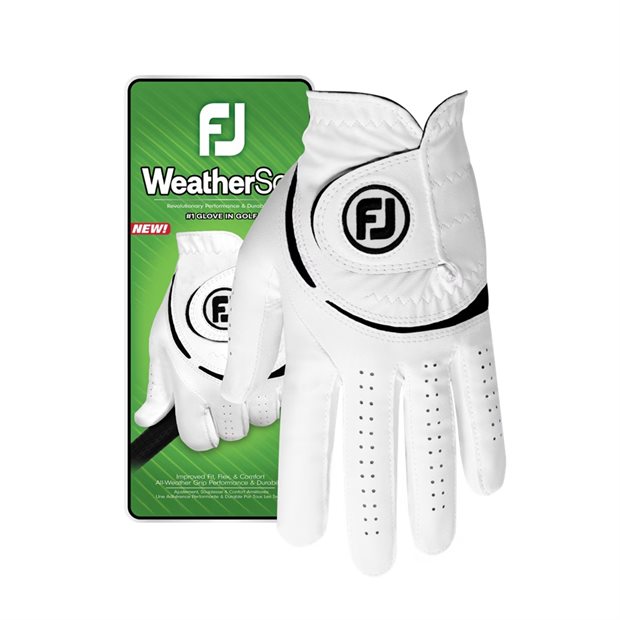 FootJoy WeatherSof Right Golf Glove - White/Black XL Regular