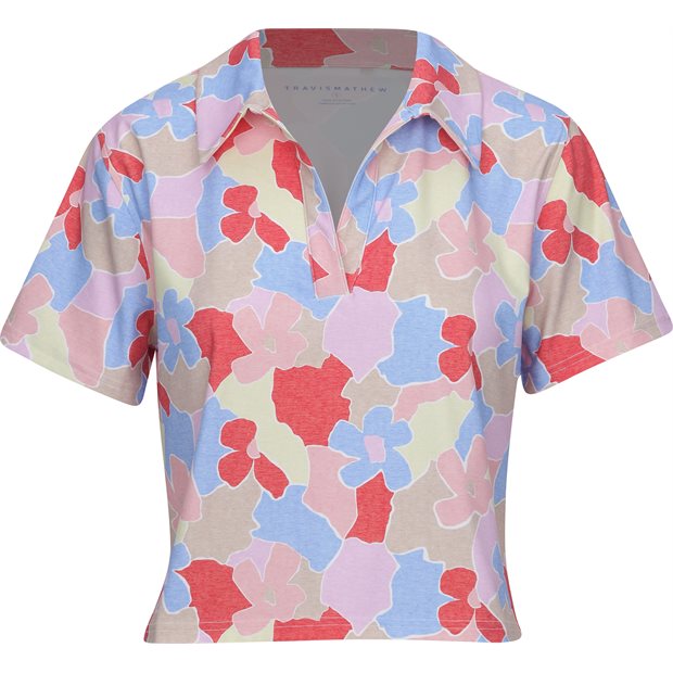 TravisMathew Deco District Ladies Polo Shirt - Lime Multi - Size: XS