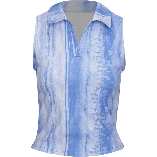 TravisMathew Salt Air Don't Care Ladies Polo Shirt - Cornflower Blue Multi - Size: L