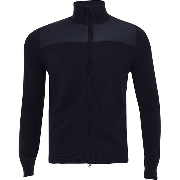 J. Lindeberg Bridge Knitted Hybrid Full Zip Sweater - JL Navy - Size: M