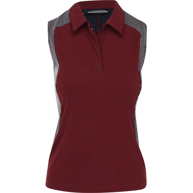 J. Lindeberg Betsy Sleeveless Ladies Polo Shirt - Cabernet - Size: XS