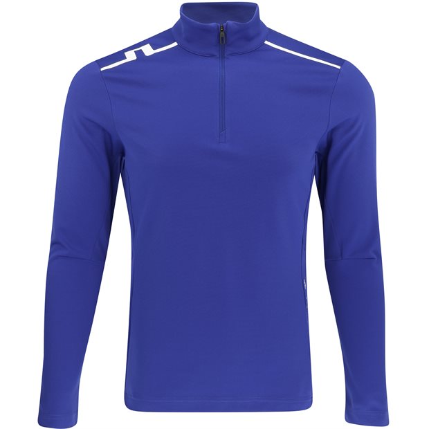 J. Lindeberg Leon Quarter Zip Mid Layer 1/4 Zip - Clematis Blue - Size: XL