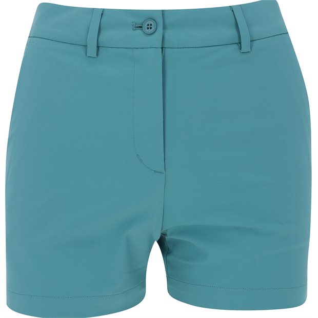 J. Lindeberg Gwen 3.5 Inch Ladies Flat Front Shorts - Teal - Size: 27