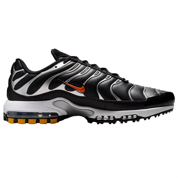 Nike Air Max Plus G Spikeless Golf Shoes - Black/Total Orange/Metallic Silver - Size: M 11.5 / W 12.5 M