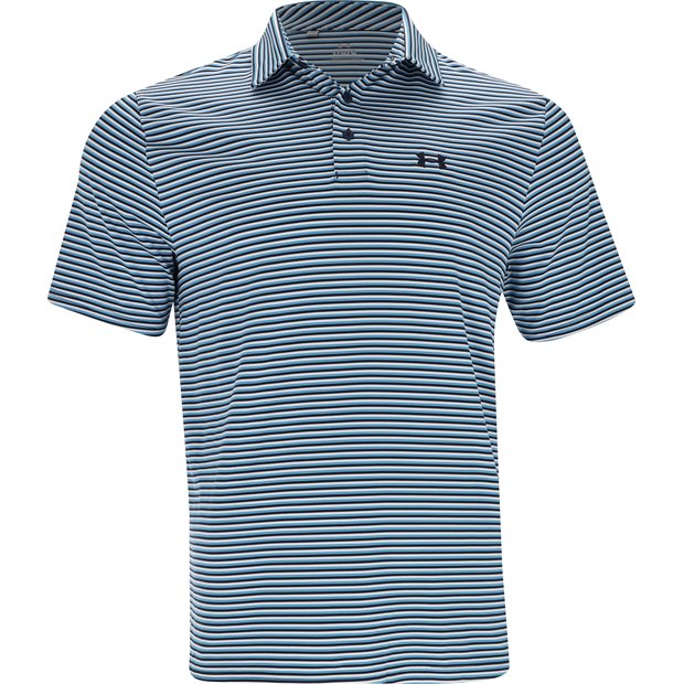 Under Armour UA Drive Groove Stripe Polo Shirt - Ether Blue - Size: XL