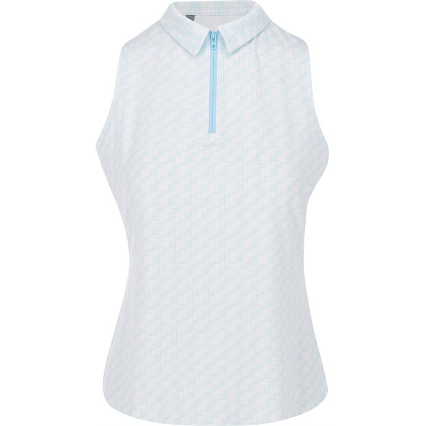 Under Armour UA Drive Clubhouse Grid Sleeveless Ladies Polo Shirt - Stream - Size: S