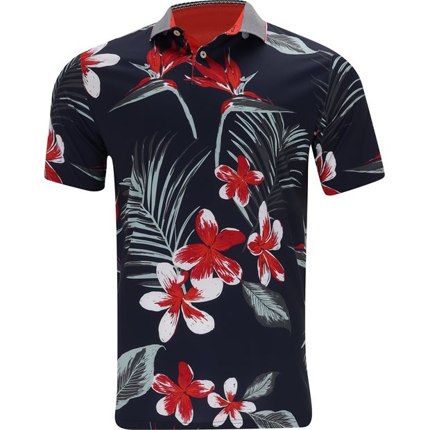 Puma MATTR Luau Polo Shirt - Deep Navy/Red Fire - Size: M
