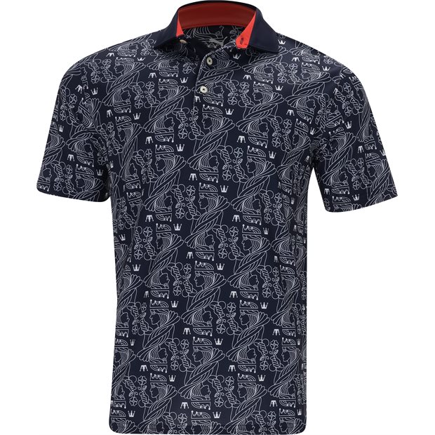 Puma PIQUE Royal Polo Shirt - Deep Navy/White Glow - Size: S
