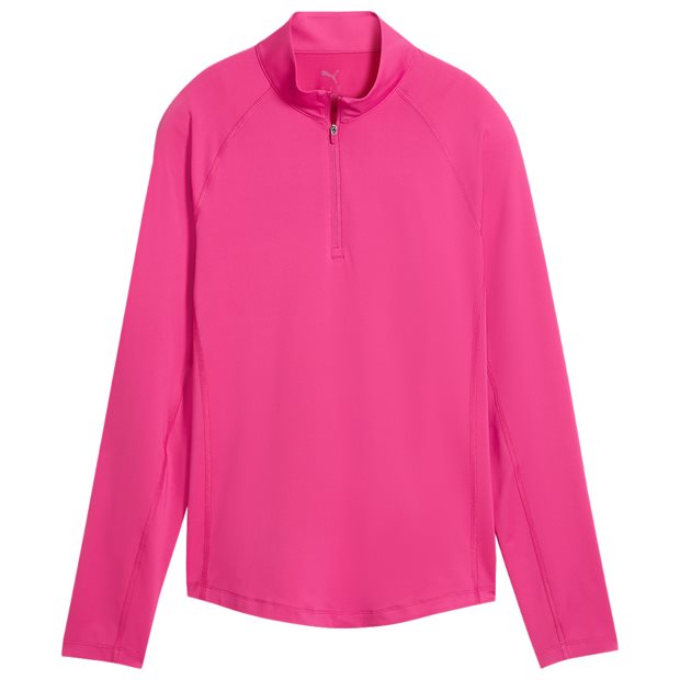 Puma YOU V Brr Solid 1/4 Zip Ladies Pullover - Pink Opal - Size: XL