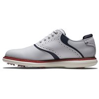 View FootJoy FJ Traditions Energy Previous Season Shoe Style Golf Shoe White/Navy/Red