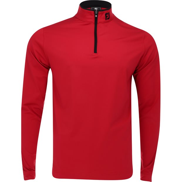 FootJoy TOUR LOGO Lightweight Solid Midlayer Polo Shirt - Crimson - Size: L
