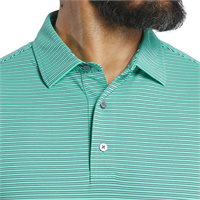 View FootJoy MultiStripe Stretch Pique Athletic Fit Shirt Spearmint/Navy/White