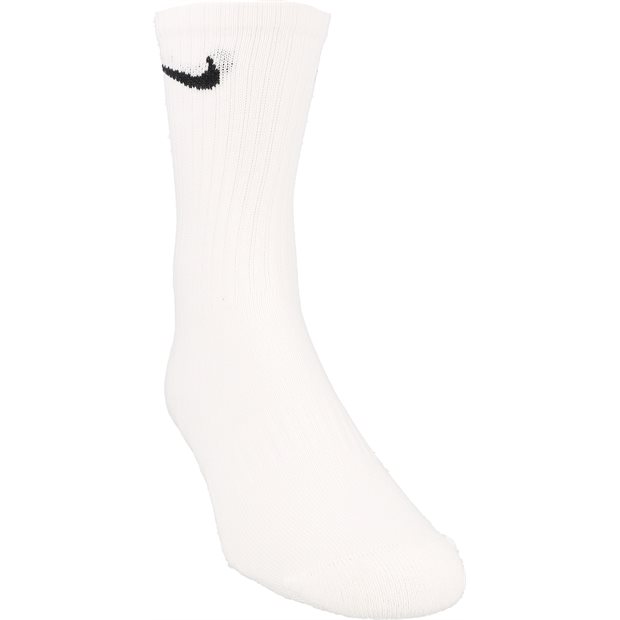 Nike Everyday Cushioned 3 Pack Crew Socks - White/Black - Size: S