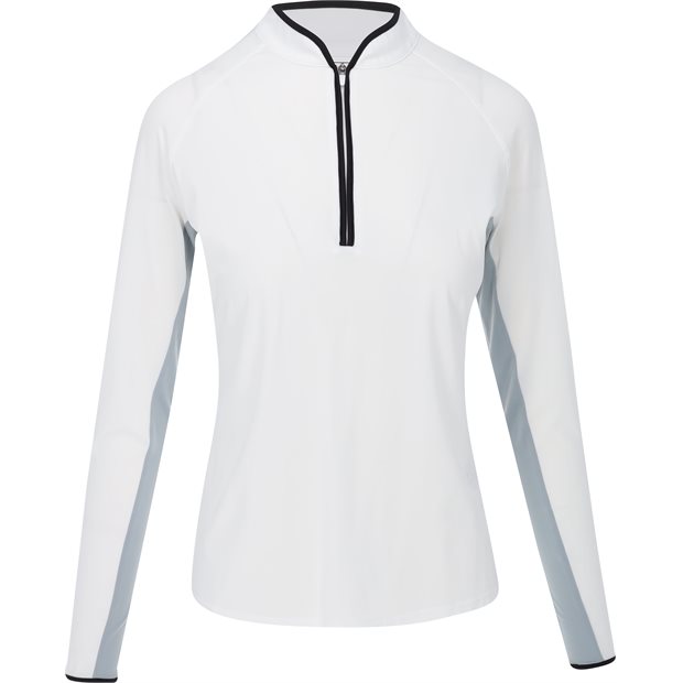 FootJoy 1/4 Zip Sun Protection Top Previous Season Apparel Style Ladies Long Sleeve Polo Shirt - White - Size: XL