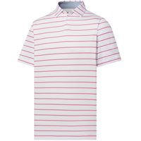 View FootJoy Classic Stripe Lisle Previous Season Apparel Style Shirt White/Skyway/Pink Lemonade