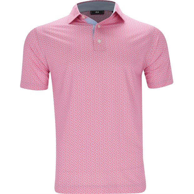 FootJoy Citrus Lisle Previous Season Apparel Style Polo Shirt - Pink Lemonade/Skyway - Size: S