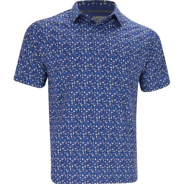 Callaway Cocktail Print Polo Shirt - Galaxy Blue - Size: XXL