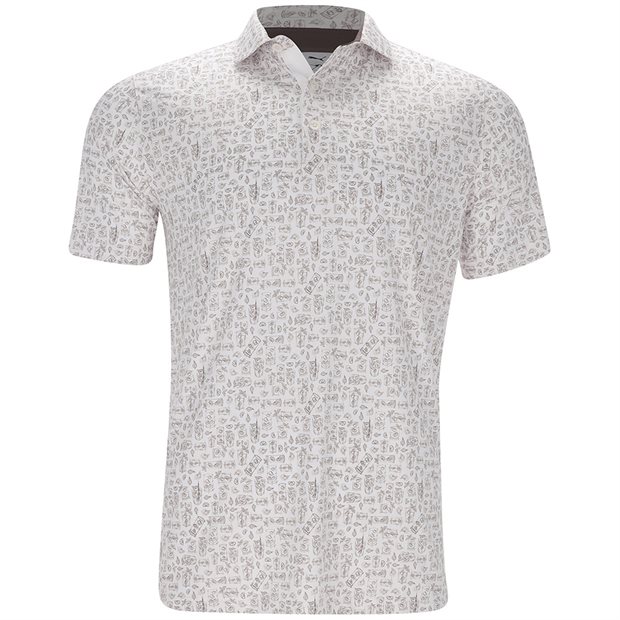 Puma Puma X AP Sketch Polo Shirt - White Glow/Flat Bronze - Size: XXL
