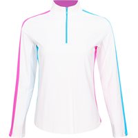 IBKUL Color Block Print LS Mock Neck Top
