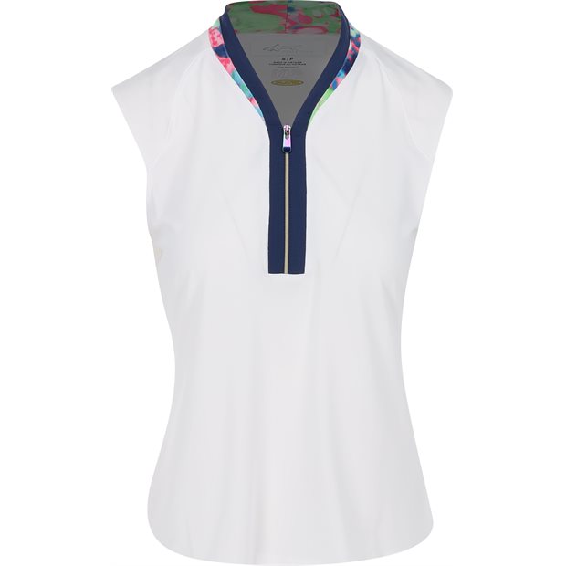 Greg Norman ML75 Vista Stretch Sleeveless Ladies Polo Shirt - White - Size: L