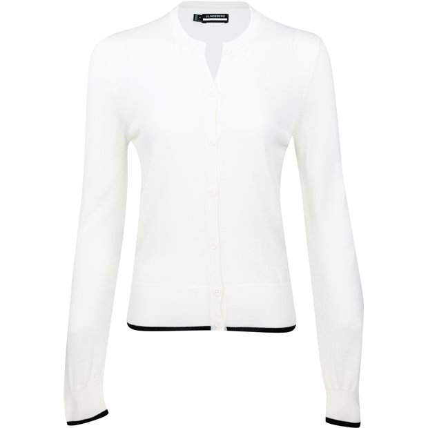 J. Lindeberg Joanna Knitted Cardigan Ladies Crew Sweater - White - Size: S
