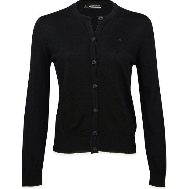J. Lindeberg Joanna Knitted Cardigan Ladies Crew Sweater - Black - Size: M