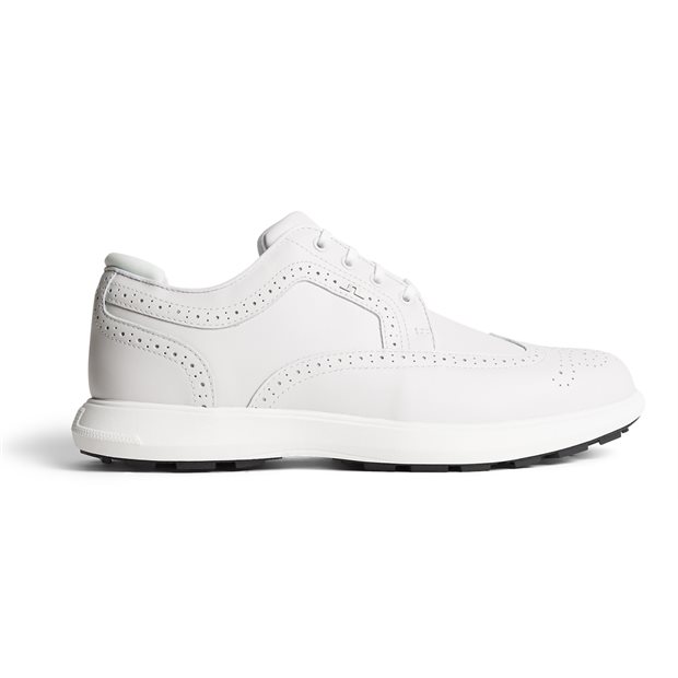 J. Lindeberg Fairway Brogue Golf Sneaker Spikeless Golf Shoes - White - Size: 10/10.5 M