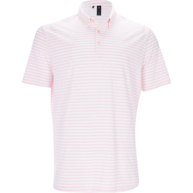 Adidas Ultimate365 Stripe Polo Shirt - Clear Pink/White - Size: XL