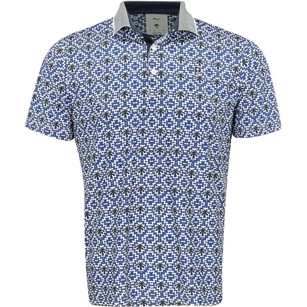 Puma Puma X PTC Tile Polo Shirt - White Glow/Deep Navy - Size: L