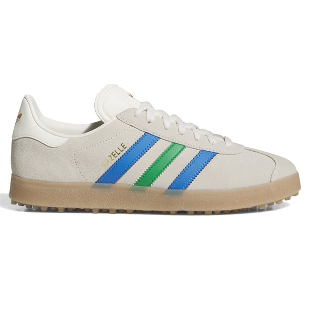 Adidas Gazelle Golf Spikeless Golf Shoes - Chalk White/Green/Bluebird - Size: M 4 / W 5 M