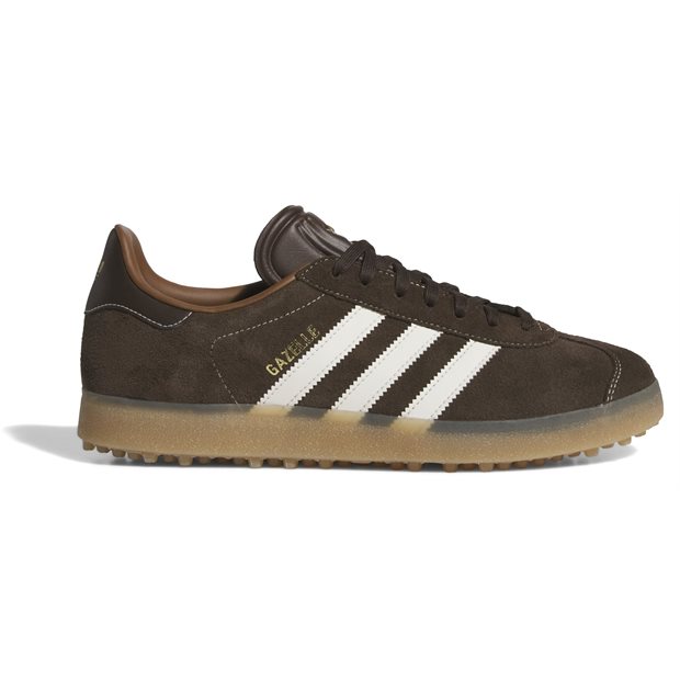 Adidas Gazelle Golf Spikeless Golf Shoes - Dark Brown/Chalk White/Gum4 - Size: M 4 / W 5 M