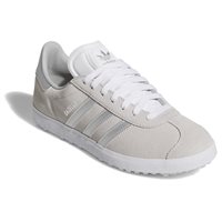 View Adidas Gazelle Spikeless Crystal White/Silver Metallic/Grey Two